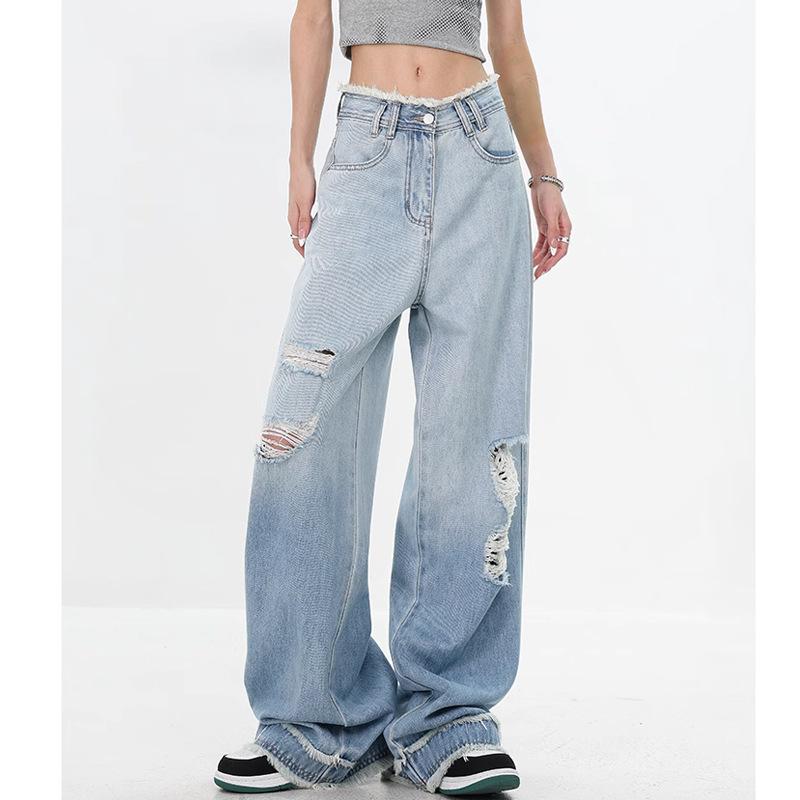 Womens Denim & Jeans | Boyfriend Ripped Tapered Leg Jeans Clothing Denim & Jeans