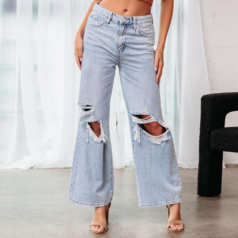 Womens Denim & Jeans | Cool Ripped Tapered Jeans Clothing Denim & Jeans