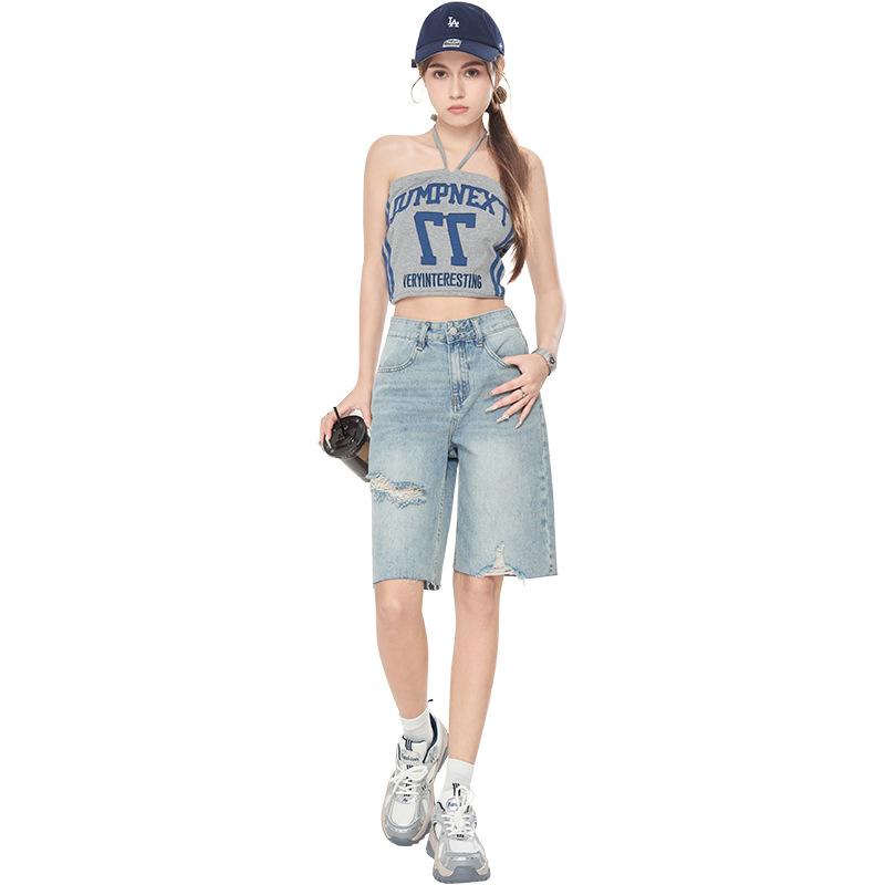 Womens Denim & Jeans | Criss Cross Denim Boyfriend Shorts Clothing Denim & Jeans