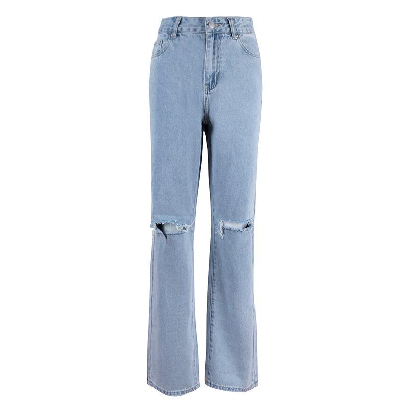 Womens Denim & Jeans | Distressed ‘City’ Wide-Leg Jeans Clothing Denim & Jeans