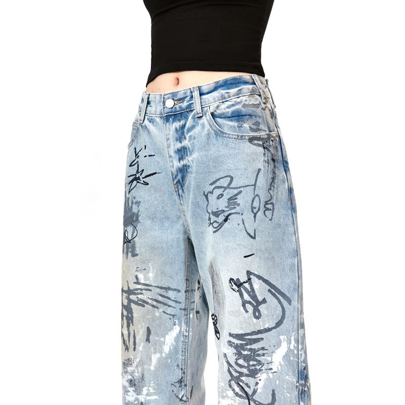 Womens Denim & Jeans | Mars Graffiti Bootcut Cropped Jeans Clothing Denim & Jeans