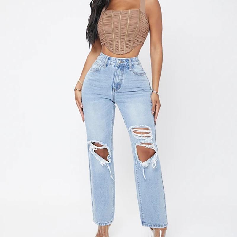 Womens Denim & Jeans | Torn Personality Jeans Clothing Denim & Jeans