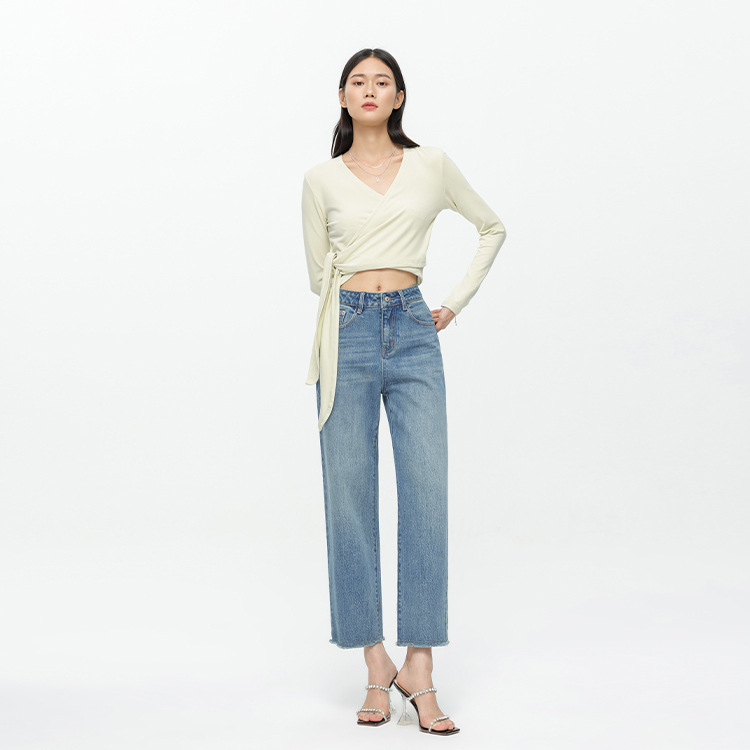 Womens Denim & Jeans | Washed Denim Pencil Pants Clothing Denim & Jeans