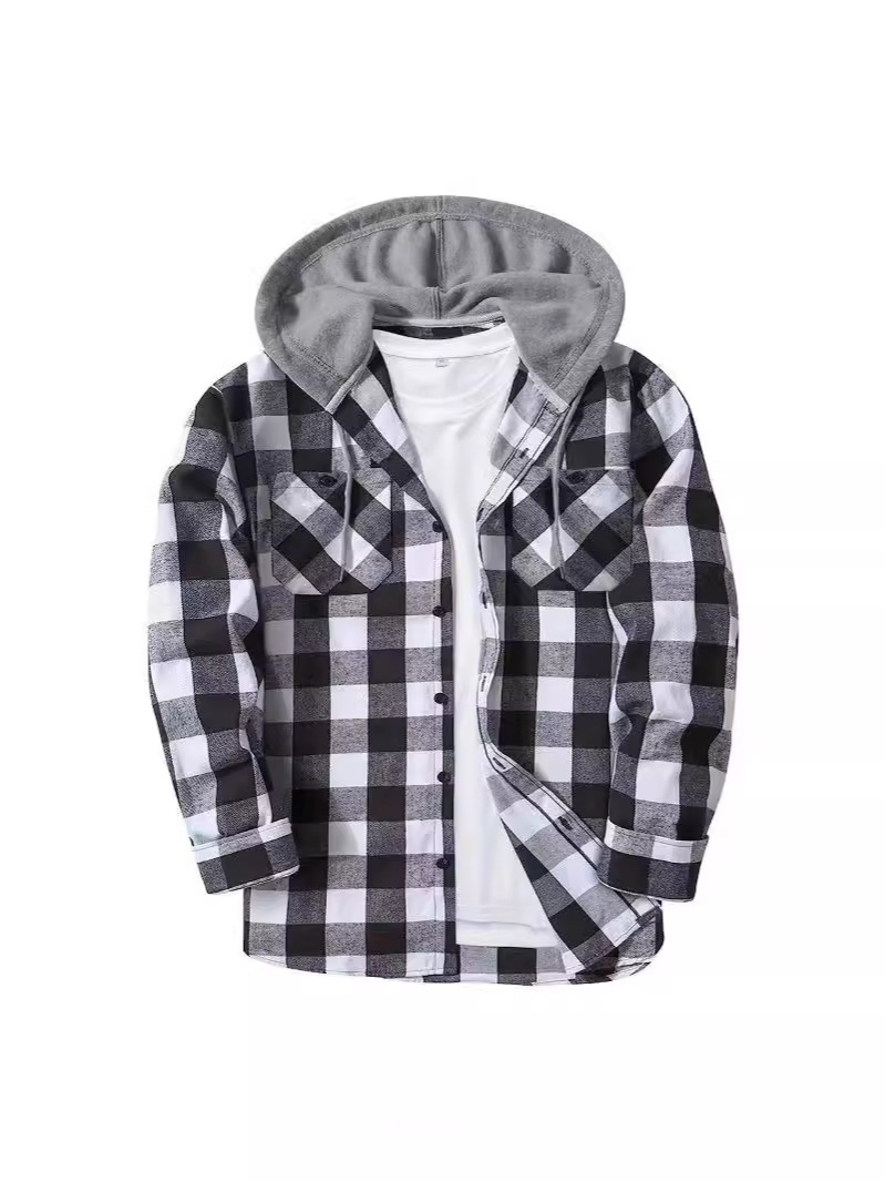 Womens Outerwear | Grey and Checked Pile Shirt Coat Clothing Outerwear