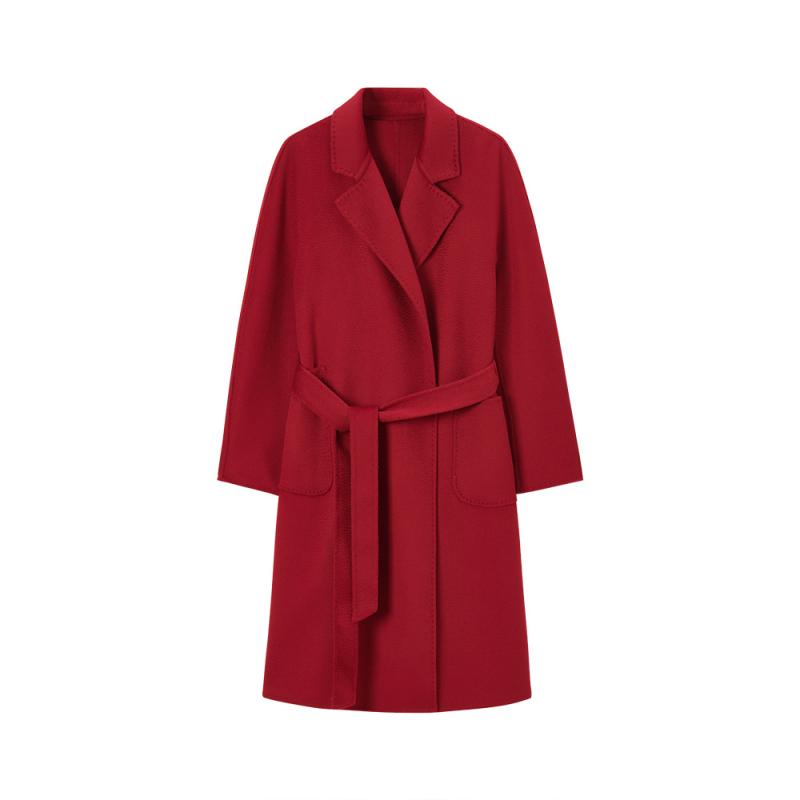 Womens Outerwear | Red twill wool double-sided cloth Clothing Outerwear