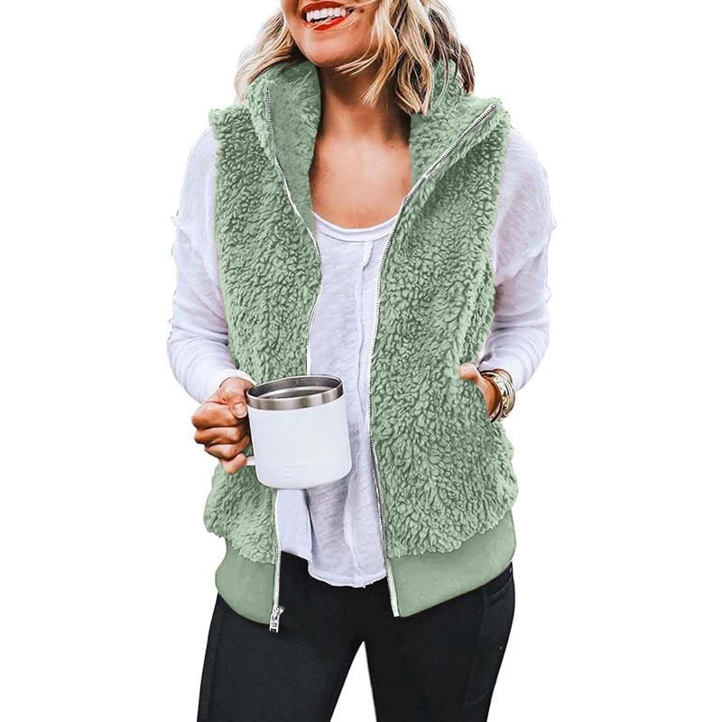 Womens Outerwear | The Sponge’ Fuzzy Winter Vest Clothing Outerwear